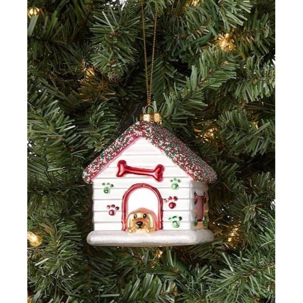 Macy’s Holiday Lane Pets Dog House Christmas Ornament